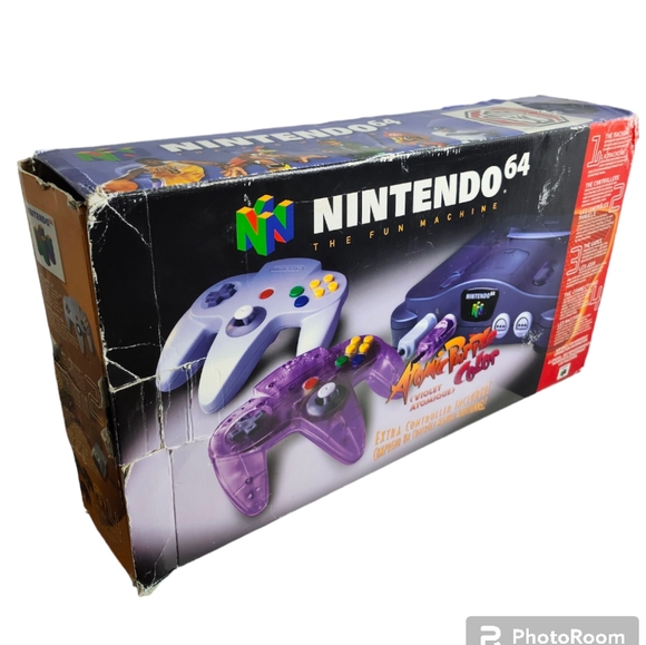Nintendo 64 N64 System Console Atomic Purple BOX AND STYROFOAM ONLY - NO CONSOLE - Picture 1 of 12